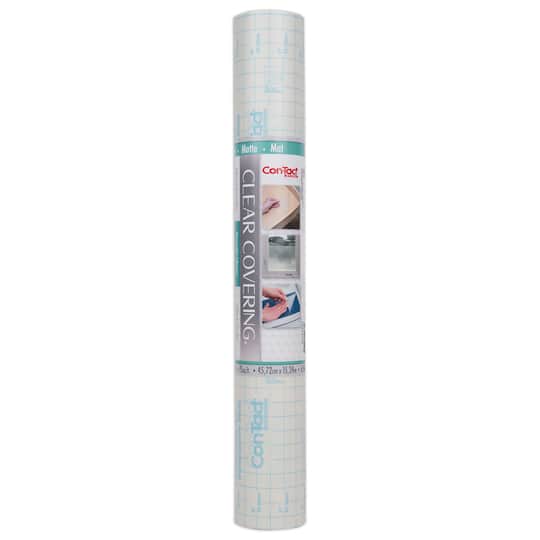 Con-Tact Clear Cover&#x2122; Clear Matte Adhesive Covering, 18&#x22; x 50 ft.